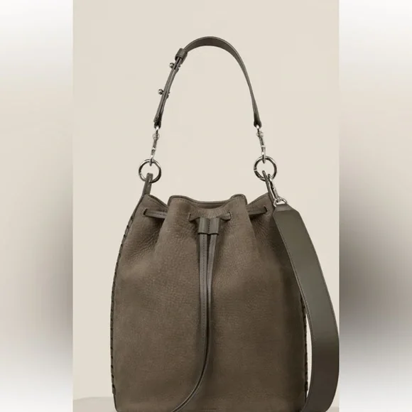 All Saints Nubuck Bucket Leather Shoulder Bag (includes dust bag)